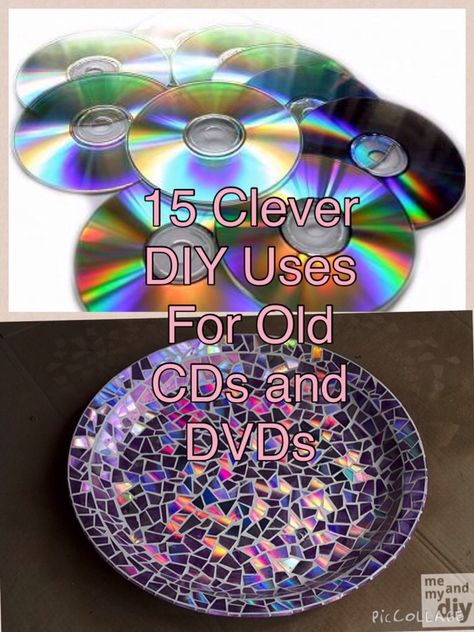 💿15 Cool DIY Ways To Reuse Old CDs And DVDs - AWESOME Ideas!💿 #Home #Garden #Trusper #Tip Old Dvds Ideas, Frame Using Cardboard, Make A Disco Ball, Cd Mosaic, Tiny Tiles, Old Cd Crafts, Make A Scarecrow, Recycled Cds, Waddesdon Manor