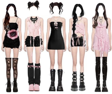 Pop Outfit Ideas, Kpop Stage Outfits Ideas 5 Members, Kpop 5 Members Outfit, Stage Outfits 5 Members, Kpop Performance Outfit, Kpop Idol Outfits, Stage Outfits Kpop, Korean Outfits Kpop, Outfit Kpop