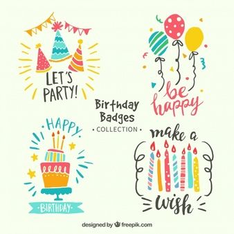 Colorful birthday stickers pack in retro style Birthday Doodle, Creative Birthday Cards, Bridal Cap, Birthday Labels, Birthday Card Drawing, Happy Birthday Signs, Birthday Badge, Happy Birthday Lettering, Bday Cards