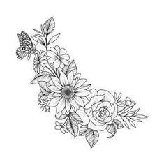 Wildflower Tattoo Design, Tattoo Birth Month, Birth Month Flower Svg, Tatuaje Cover Up, Tattoo Design For Women, Rose Tattoo Thigh, Girl Thigh Tattoos, Own Tattoo, Wildflower Tattoo