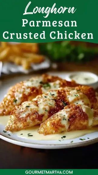 Craving that mouthwatering Longhorn Steakhouse Parmesan Crusted Chicken? Now you can recreate this signature dish at home! Juicy grilled chicken topped with creamy parmesan goodness—it's a restaurant favorite for a reason. Ready to cook? Click for the recipe. #longhornsteakhouse #parmesancrustedchicken #copycatrecipe #homemadechicken #easychickenrecipe Recipe For Parmesan Crusted Chicken, Longhorn Steakhouse Parmesan Crust, Copycat Longhorn Parmesan Crusted Chicken, Copycat Longhorn Garlic Parmesan Crusted Chicken Recipe, Long Horn Steakhouse Parmesan Chicken, Copy Cat Longhorn Parm Chicken, Long Horn Steak House Parmesan Chicken, Longhorn Parmesan Crusted Chicken, Parmesan Crusted Chicken Breast