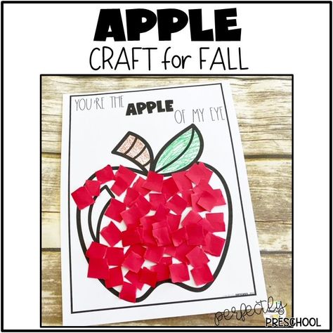 Kindergarten Apple Art Project, Apple Fine Motor, Apples Activities, Fall Sunday School Crafts, Apple Lesson Plans, Spring Kindergarten Activities, Toddlers Crafts, Thanksgiving Math Activities, Apple Crafts