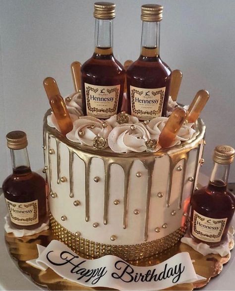 Birthday Cakes With Liquor Bottles, Alcohol Infused Birthday Cakes, Tito’s Birthday Cake, Whiskey Decorated Cake, Drinks Cake Design, Alcohol Birthday Cake For Men Drinks, Hennessy Birthday Cakes For Men, Liquor Birthday Cakes For Women, Alcoholic Cake Design