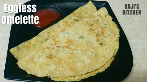 How to make vegetarian eggless omelette Eggless Omelette, Vegetarian Omelette, Vegan Omelette, Veggie Omelette, Omelette Recipe, Recipe Vegetarian, Vegetarian Recipes, Kitchens, Egg