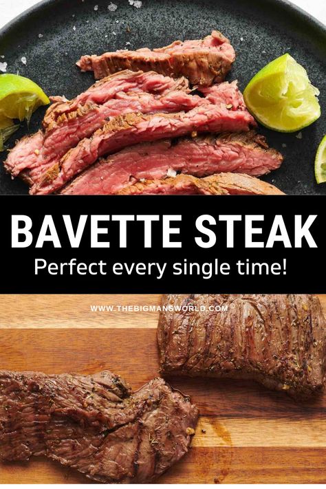 This bavette steak recipe transforms a cost-conscious cut of beef into a restaurant-worthy dish. The steak is perfectly juicy and tender and cooks fast. Bavette Steak, Frozen Steak, Leftover Steak, Cooking The Perfect Steak, Best Low Carb Recipes, Marinated Steak, Steak Recipe, Beef Cuts, Steak Dinner