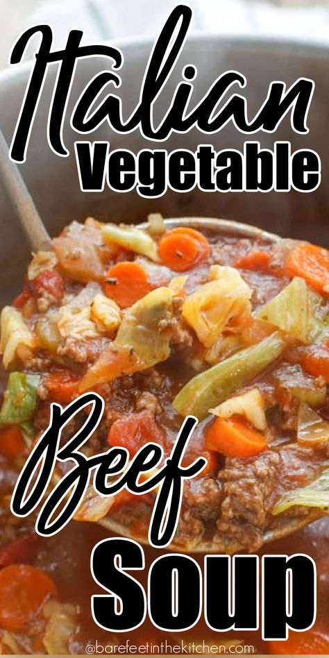 Beef Soup Crockpot, Whole30 Soups, Veg Beef Soup, Jennifer Goodwin, Seasonal Soups, Mini Crockpot, Beef Soups, Simple Soups, Italian Vegetable Soup