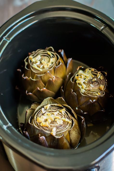 Slow Cooker Garlic Lemon Butter Artichokes - The Magical Slow Cooker Cook Artichoke, Slow Cooker Hacks, Low Carb Instant Pot Recipes, Magical Slow Cooker, How To Cook Artichoke, Lime Chicken Recipes, How To Cook Ribs, The Magical Slow Cooker, Delicious Appetizer Recipes