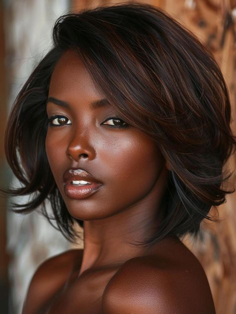 Discover 24 chic bob hairstyles for black women that mix timeless elegance with modern flair. Whether you prefer sleek, curly, or layered bobs, there's a style here that will elevate your look. Layered Bob Hairstyles For Black Women, Inverted Bobs, Hairstyles For Black Women Curly, Bob Hairstyles For Black Women, Lady Bob, Sleek Short Hair, Hair Color For Dark Skin, Curly Styles, New Hair Do