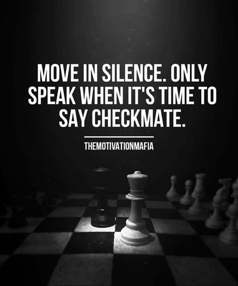 Move in silence until it’s time to say checkmate! Quotes About Attitude, Motiverende Quotes, Warrior Quotes, Joker Quotes, Quotes About Moving On, Badass Quotes, Move In, Wise Quotes, Attitude Quotes