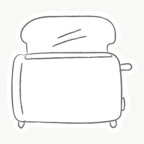 Toast Illustration Drawing, Toast Doodle, Toaster Illustration, Toaster Drawing, Lunch Toast, Bread Toaster, Holography, Toast Sandwich, Easy Doodles