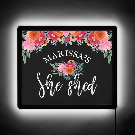 Illuminated Signs, A Bouquet Of Flowers, Brush Script, Red And Orange, Led Sign, Bouquet Of Flowers, She Shed, Led Signs, Create Sign