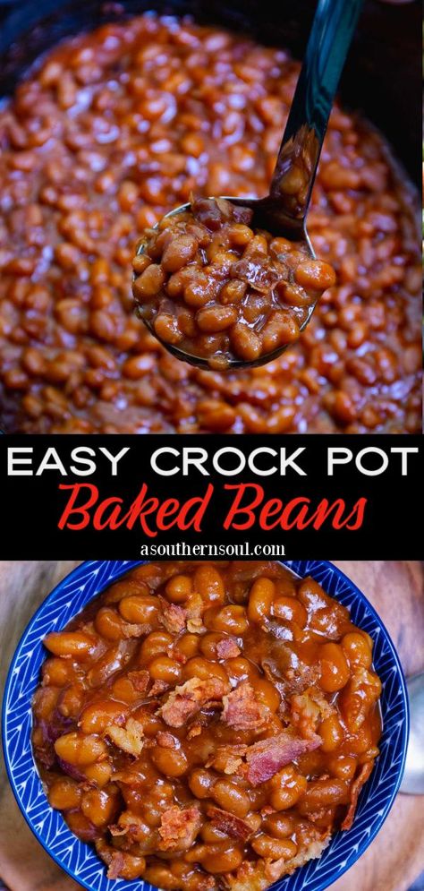 Bakes Beans In Crockpot, Pork Chops And Baked Beans Crock Pot, Baked Beans Recipe Crockpot Ground Beef, Canned Baked Beans Recipe Crock Pot, Crock Pot Baked Beans Recipe, Bake Beans Crock Pot Slow Cooker, Baked Beans Bush's Recipe, Baked Beans In Slow Cooker, Easy Baked Beans Crock Pot