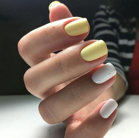 Check out these super pretty yellow nails, yellow nails designs, acrylic yellow nails, and yellow nail ideas and nail art #yellownails #yellownailsdesigns Nail Art Blanc, White Nail Design, Nail White, American Nails, Yellow Nail Art, Yellow Nails Design, White Nail Art, White Nail Designs, White Nail