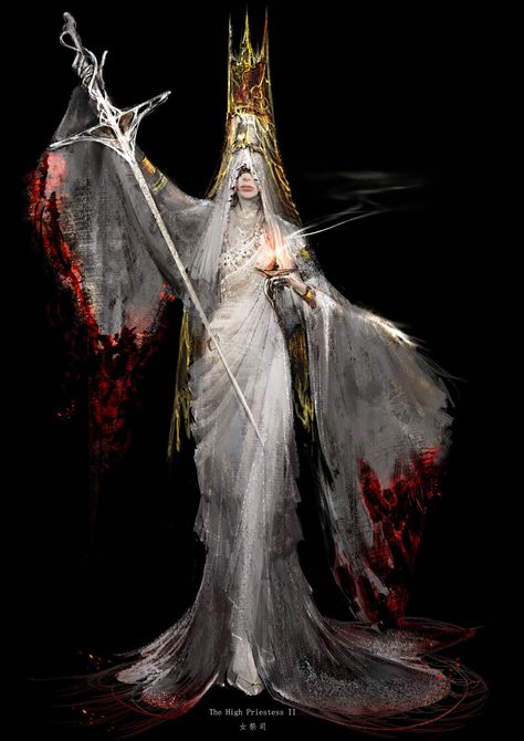 ArtStation - The High Priestess Vampire Priestess, Evil Priestess, High Priestess Aesthetic, High Priestess Art, Priestess Art, Dark Priestess, Gothic Games, The High Priestess, High Priestess