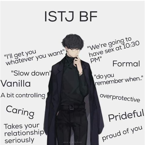 Types Of Boyfriends Mbti, Mbti Types As Boyfriends, Istp Mbti Boyfriend, Estp Istj Relationship, Mbti As Boyfriends, Infp Istj Couple, Istj Mbti Boyfriend, Istj Intj Relationship, Intp Boyfriend