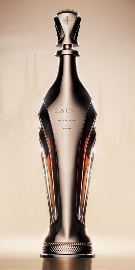 Saint - Luxury Cognac Bottle Concept on Packaging of the World - Creative Package Design Gallery Cologne Packaging Design, Cognac Bottle, Wine Luxury, Brandy Bottle, Cologne Bottle, Bottle Design Packaging, Perfume Bottle Design, Tequila Bottles, Whisky Bottle