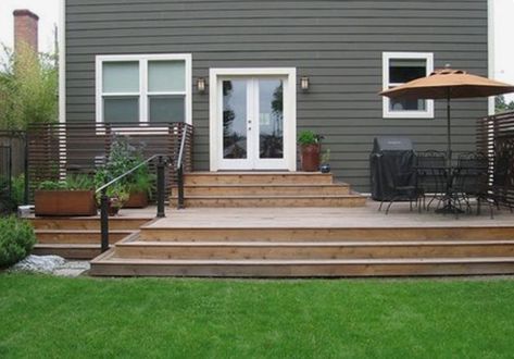 Deck Around Air Conditioning Unit, Backyard Trellis, Small Backyard Decks, Garden Bed Layout, Patio Steps, Deck Steps, Patio Deck Designs, Deck Designs Backyard, Deck Designs