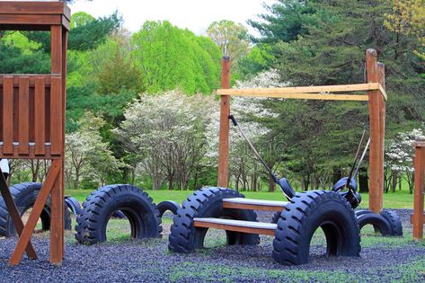 Tire Playground Ideas, Tires Playground, Recycle Tires, Tire Playground, Recycled Tires, Rubber Playground, Kids Yard, Tire Garden, Diy Playground