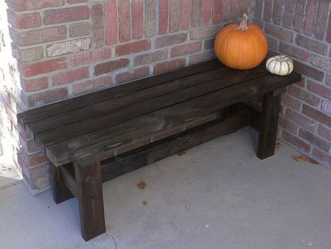 build a bench for 15, painted furniture, woodworking projects Diy Bank, Diy Pallets, Simple Benches, Porch Bench, Making Furniture, Bench Diy, Interior Minimalista, Workshop Ideas, Diy Bench