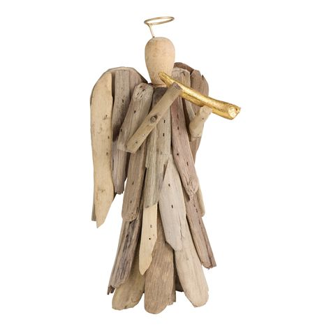 Driftwood Angel Decor - World Market Driftwood Christmas Decorations, Angel Wings Diy, Wooden Angel Wings, Wings Diy, Driftwood Christmas, Diy Angel Wings, Wooden Angel, Driftwood Decor, Angel Crafts