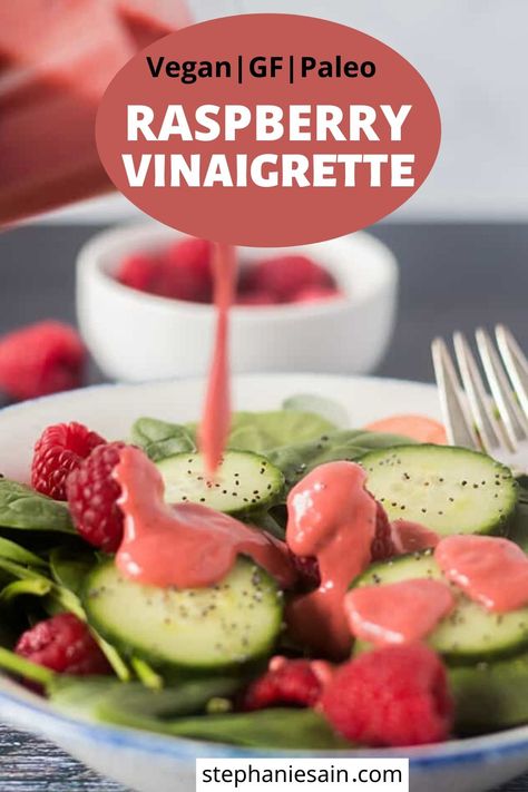 Raspberry Salad Dressing, Raspberry Vinaigrette Recipe, Vegan Dressing Recipes, Special Salad, Balsamic Vinaigrette Salad, Raspberry Vinaigrette, Vegetarian Salad Recipes, Vegan Mexican Recipes, Salad Dressing Recipes Homemade