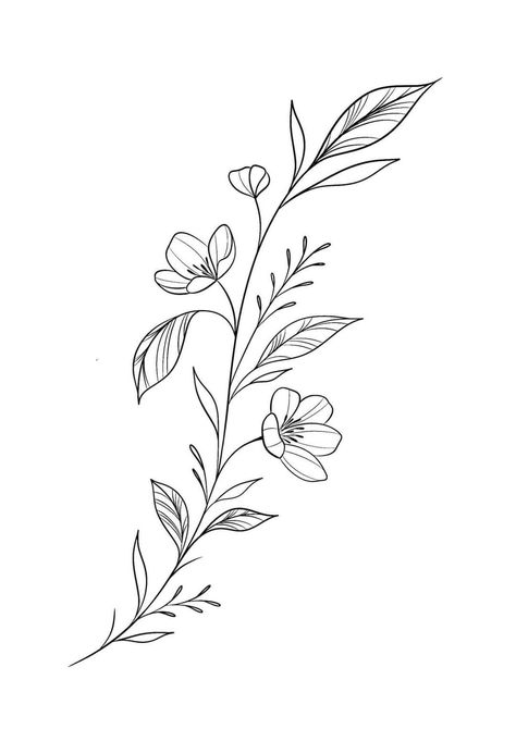 Floral Line Drawing Tattoo, Flower Arm Tattoo Stencil, Simple Flower Tattoo Stencil, Wrap Around Tattoo Stencil, Flowers Tattoo Stencil, Simple Floral Tattoo, Floral Wrap Around Tattoo, Simple Tattoo Stencils, Fine Line Tattoo Designs