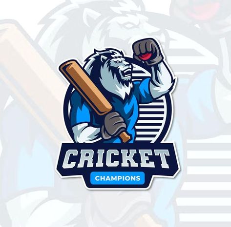 Lion Cricket Player Mascot & Sport Logo Template AI, EPS Love Cartoons Aesthetic, Cricket Logo Design, Brand Template, Cricket Logo, Graphic Design University, Cricket Player, Team Logo Design, Book Exchange, Graphic Design Cards