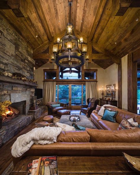 2,823 Likes, 13 Comments - Custom Timber Homes (@customtimberhomes) on Instagram Viking Interior Design, Viking Decor Interior Design, Casa Viking, Viking Home Decor, Viking House, Viking Decor, Home Building Design, Rustic Living, Great Room