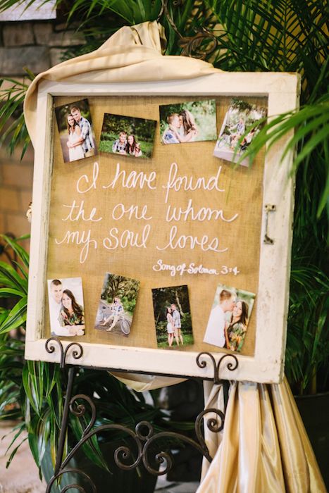 Wedding Photo Display Ideas, Photo Display Ideas, Wedding Photo Display, Wedding Quote, Burlap Wedding, Photo Display, Wedding Forward, Ranch Wedding, Rustic Wedding Decor