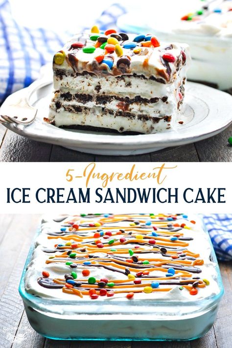 No Bake Easy Dessert, Ice Cream Sandwich Cake Recipe, Sandwich Torte, Cream Sandwich Cake, Ice Cream Sandwich Cake, Bake Easy, Ice Cream Cake Recipe, Easy Dessert Recipe, Sandwich Cake