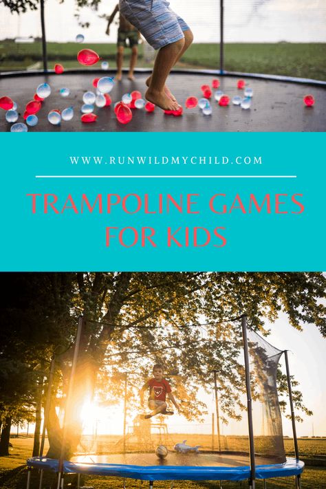 Trampoline games for kids - so many fun and creative ways to play on a trampoline! Water games, ball games, single-play activities, trampoline sports, musical games, and so much more! #trampoline #trampolinegames #trampolineactivities #trampolinefun #outdoorkids #summer #games Trampoline Games For Kids, Trampoline Activities, Fun Trampoline Games, Trampoline Ideas, Trampoline Sport, Fun Water Games, Trampoline Games, Trampoline Party, Summer Themes