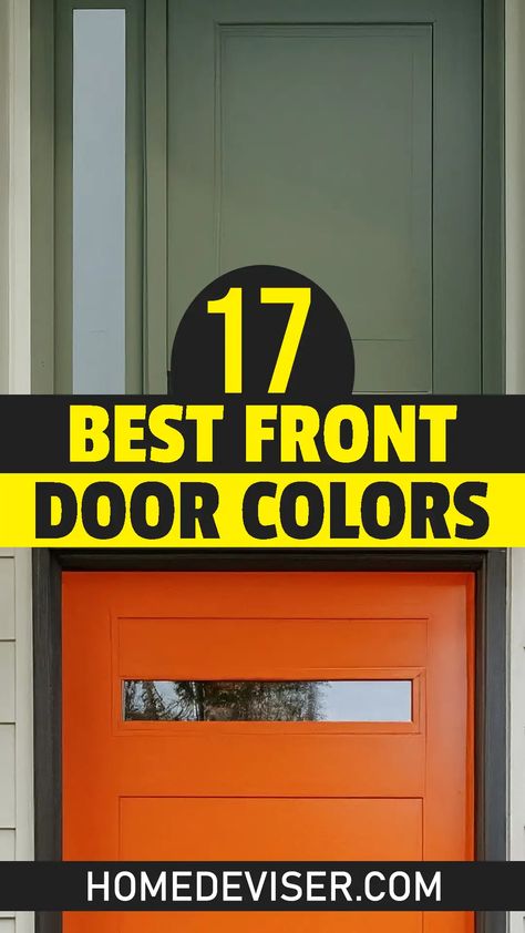 17 Best Front Door Paint Colors for 2024 - Home Deviser Best Front Door Paint Colors, Best Front Door Paint, Brick House Front Door Colors, Coral Front Doors, Bold Front Door Colors, Bright Front Doors, Exterior Front Door Colors, Entry Door Colors, Brown Front Doors