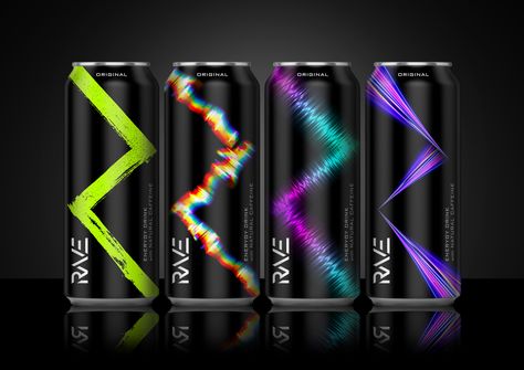 Rave Energy Drink – Packaging Of The World Sports Drinks Packaging, Power Drink Design, Cyberpunk Packaging, Energy Drink Branding, Energy Drink Packaging Design, Sports Drink Packaging, Energy Drink Design, Energy Drink Packaging, Energy Drink Logo