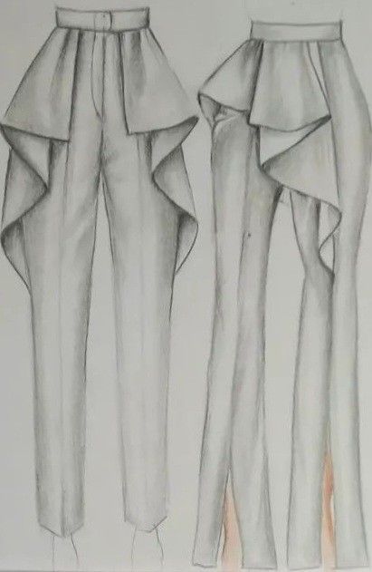 Pant Fashion Illustration, Pant Illustration, Pants Sketch, Skirt Sketch, Fashion Model Sketch, Fashion Illustration Tutorial, Fashion Illustration Collage, Fashion Design Books, Fashion Figure Drawing