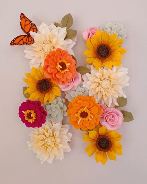 Zinnia Blocks, Embroidery Zinnia, Felt Zinnia, Benary's Giant Zinnia, Zinnia Fabric, Felt Flowers Diy, Floral Monogram, Flowers Diy, Felt Flowers