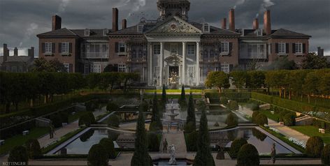 Fantasy Mansion Concept Art, English Estate, Victorian Manor, Old Mansion, Old Manor, Hotel Concept, Victorian Mansions, Spaceship Design, Haunted Houses