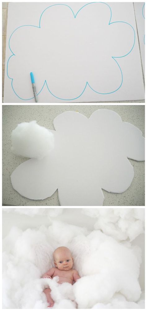 DIY Clouds! Perfect for an adorable photo shoot or party prop! Photography Backdrop Ideas, Diy Newborn Photography, Diy Photography Props, Photo Props Diy, Foto Kids, Diy Photo Backdrop, Foto Newborn, Diy Clouds, Diy Props