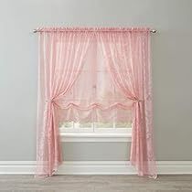 Large Window Coverings, Affordable Windows, Lace Balloons, Balloon Shades, Lace Curtain Panels, Balloon Curtains, Window Sheers, Curtain Window, Pink Curtains