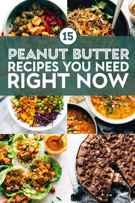 15 Peanut Butter Recipes You Need Right Now! It’s not just jelly’s best friend, everyone! Sauces, noodles, soups, baked goods -- just so many things that get just oh-so much more delicious with this favorite little spreadable nut. Peanuts Recipes, Easy Peanut Butter Pie, Vegan Lettuce Wraps, Sweet Potato Kale, Healthy Food Menu, Peanut Recipes, Healthy Food Facts, Butter Recipes, Easy Peanut Butter