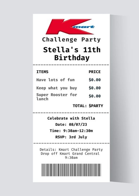 Kmart Challenge, Kmart Party, Moana Party, Birthday Items, Shopping Party, 11th Birthday, 10th Birthday, Aaliyah, Moana