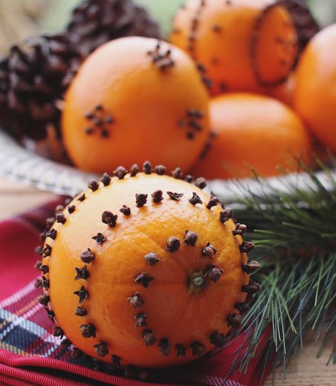 Clove oranges are a tradition in my house!!! Orange With Cloves Christmas Decorations, Oranges And Cloves Decoration, Clove Oranges, Christmas Eve Candlelight Service, Orange Pomanders, Cottage Winter, Cooking Decor, Garden Answer, Christmas Service