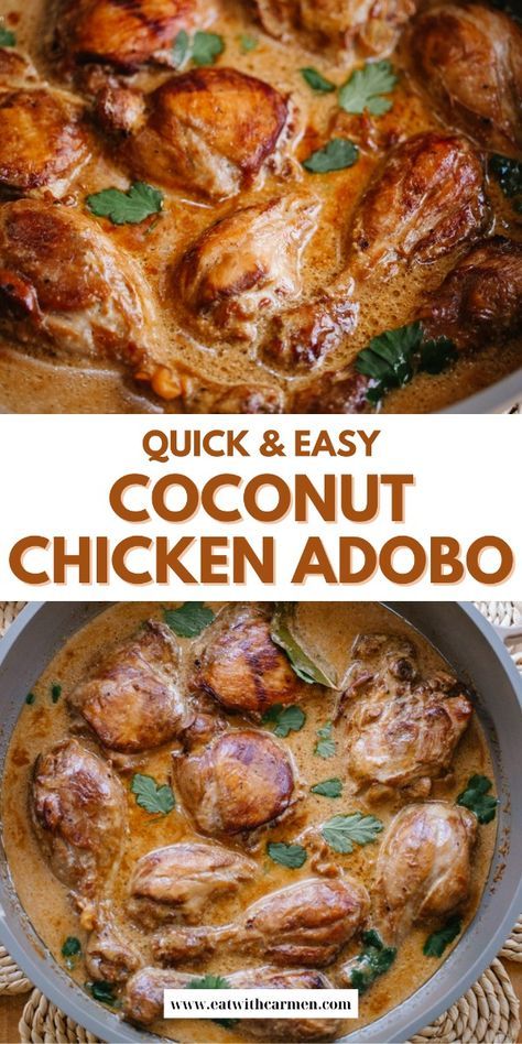 Filipino Chicken Adobo with Coconut Milk is a staple in my kitchen. This chicken adobo recipe is so creamy, flavorful dish is made with tender chicken and rich coconut milk for a taste of Filipino's best! chicken adobo filipino | chicken adobo recipe | chicken adobo filipino authentic | chicken adobo crockpot | chicken adobo instant pot | chicken adobo with potatoes | chicken adobo recipe filipino | chicken adobo filipino crockpot | chicken adobo filipino instant pot | chicken adobo marinade | chicken adobo recipe easy | how to cook chicken adobo | how to make chicken adobo | how to make filipino chicken adobo | chick adobo potatoes | chicken liver adobo | chicken adobo marinade | chicken adobo ingredients | easy chicken adobo recipe Coconut Adobo Chicken, Crock Pot Adobo Chicken, Slow Cooker Chicken Adobo Filipino, Filipino Chicken Adobo Crockpot, Adobo Seasoning Chicken, Crockpot Chicken Adobo Filipino, Chicken Adobo Filipino Crockpot, Chicken Adobo Filipino Authentic, Chicken Adobo Crockpot