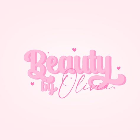 Girly Logo Design Ideas, Girly Business Names, Asthetic Logos, Makeup Logo Ideas, Girly Branding, Girly Logo Design, Hair Stylist Logo Design, Pink Logo Design, Girly Logo