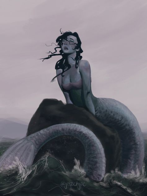 Siren Creature, Black Siren, Sea Siren, Mermaid Artwork, Siren Mermaid, Mermaid Pictures, Mermaid Aesthetic, Mermaids And Mermen, Alien Concept Art