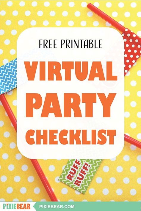 Free printable!  Planning a virtual birthday party for kids? This Virtual Party Checklist will help you stay organized and plan your child's celebration in ease. Stay on track and make sure you have everything you need for a successful virtual kids party - send digital invitations, find ideas for virtual party games for kids, party decorations for a virtual party and more. Click thru for your free copy! #pixiebearparty #virtualparty #virtualbirthday #freebie #freeprintable #partychecklist Virtual Party Games, Games For Kids Party, Virtual Birthday Party, Virtual Birthday, Party Games For Kids, Hosting Tips, Party Checklist, School Printables, Virtual Party