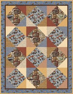 Western Quilt Patterns, Cowboy Quilt, Owl Quilts, Western Quilts, Boys Quilt Patterns, Big Block Quilts, Quilt Square Patterns, Baby Quilt Patterns, Beginner Quilt Patterns