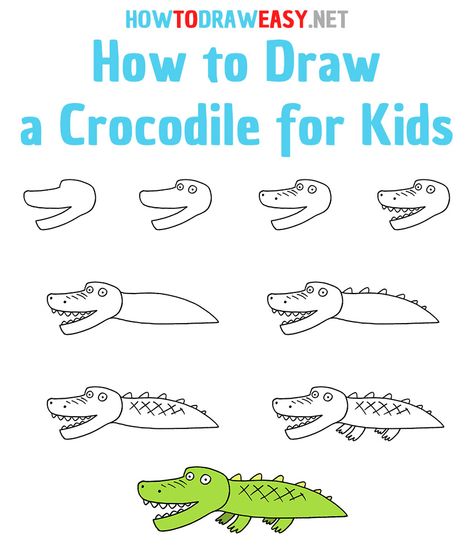 How to Draw a Crocodile Step by Step #Crocodile #CrocodileDrawing #AnimalsDrawing #HowtoDrawaCrocodile #Cartoon #EasyDrawing #DrawingTutorial #DrawingforBeginners #DrawforBeginners #Sketch #Sketching #Art #ArtWork #CartoonDrawing #CartoonAnimals #FullBodyDrawing #DrawingsforKids #Nature #CartoonCrocodile #StepbyStepDrawing #StepbyStep #Reptile #Alligator How To Draw Crocodile, Alligator Drawing Easy, Easy Crocodile Drawing, Drawing Crocodile, How To Draw A Crocodile, Alligator Doodle Easy, Alligator Drawing, Crocodile Drawing Simple, Crocodile Drawing