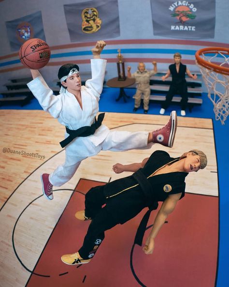 Duane Shoots Toys on Twitter: "Daniel throws down a crane kick dunk! #toyphotography #karatekid #cobrakai… " Crane Kick, Tim Duncan Championship, Karate Kid Crane Kick, 90s Nostalgia, Toys Photography, Karate Kid, Karate, Creating Art, Sumo Wrestling