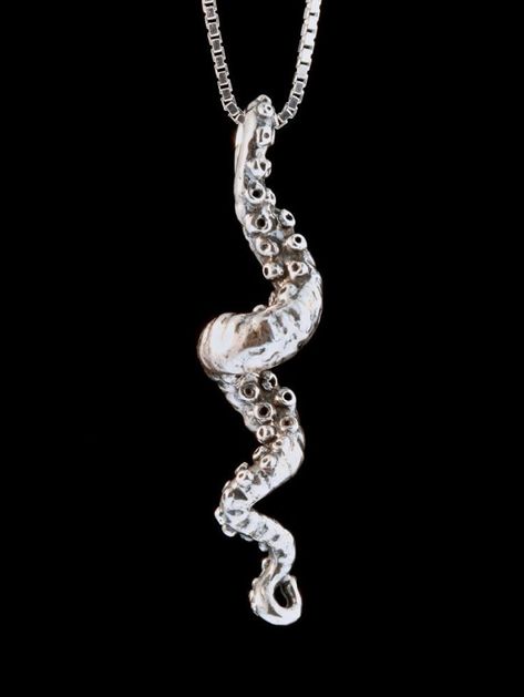 Octopus Tentacle Necklace Silver Tentacle Arm Charm Cephalopod - Etsy Canada Sea Creature Jewelry, Unique Ear Cuffs, Dragon Ear Cuffs, Magic Jewelry, Magic Dragon, Dragon Logo, Octopus Squid, Magic Charms, Octopus Tentacles