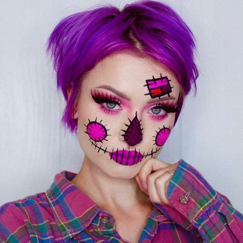 Purple Halloween Makeup, Halloween Makeup Artist, Halloween Makeup Kits, Scarecrow Makeup, Makeup Illustration, Healthy Colors, Makeup 2018, Halloween Makeup Ideas, Color Conditioner